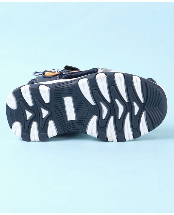 Cute Walk by Babyhug Velcro Closure PU Sandal with Sport Patch - Blue