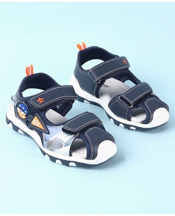 Cute Walk by Babyhug Velcro Closure PU Sandal with Sport Patch - Blue