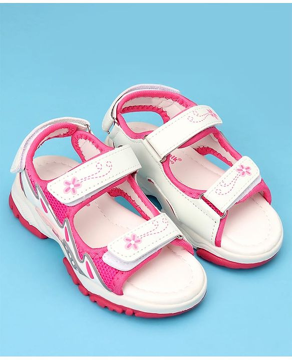 Cute Walk by Babyhug Sandals with Velcro Closure & Floral Print - Light Purple