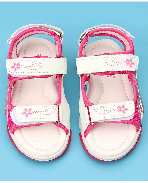 Cute Walk by Babyhug Sandals with Velcro Closure & Floral Print - Light Purple