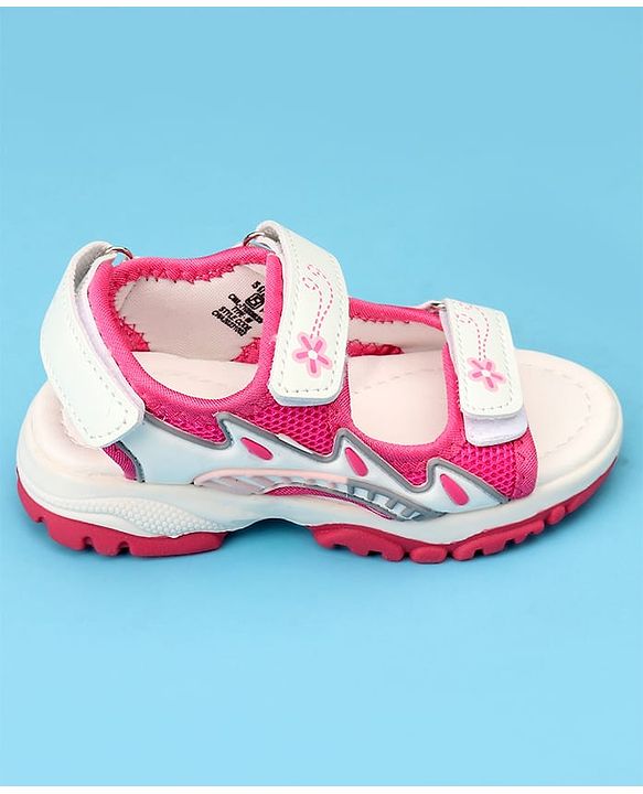 Cute Walk by Babyhug Sandals with Velcro Closure & Floral Print - Light Purple