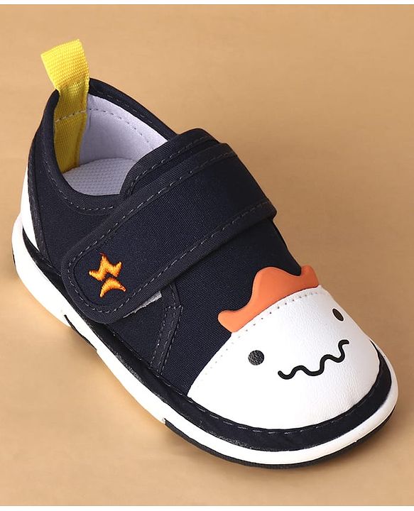Cute Walk by Babyhug Velcro Closure Casual Shoes With Animal Applique - Navy Blue