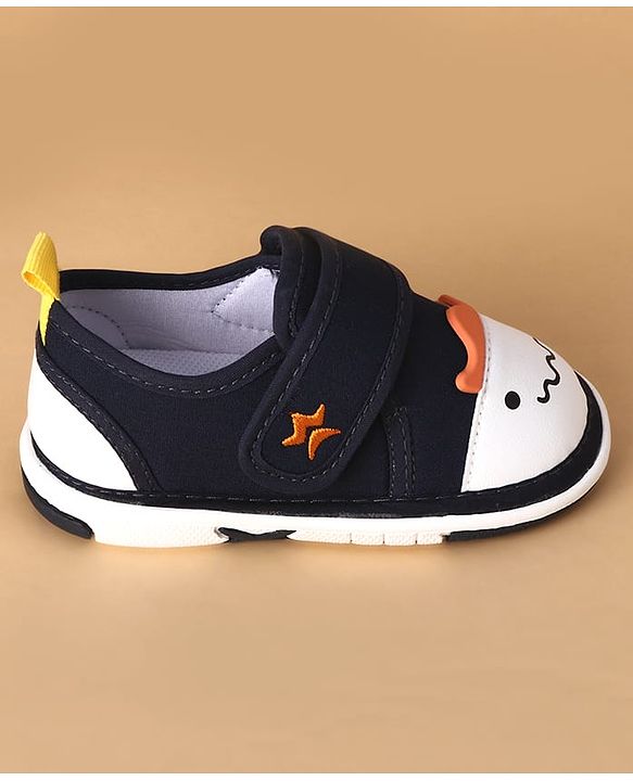 Cute Walk by Babyhug Velcro Closure Casual Shoes With Animal Applique - Navy Blue