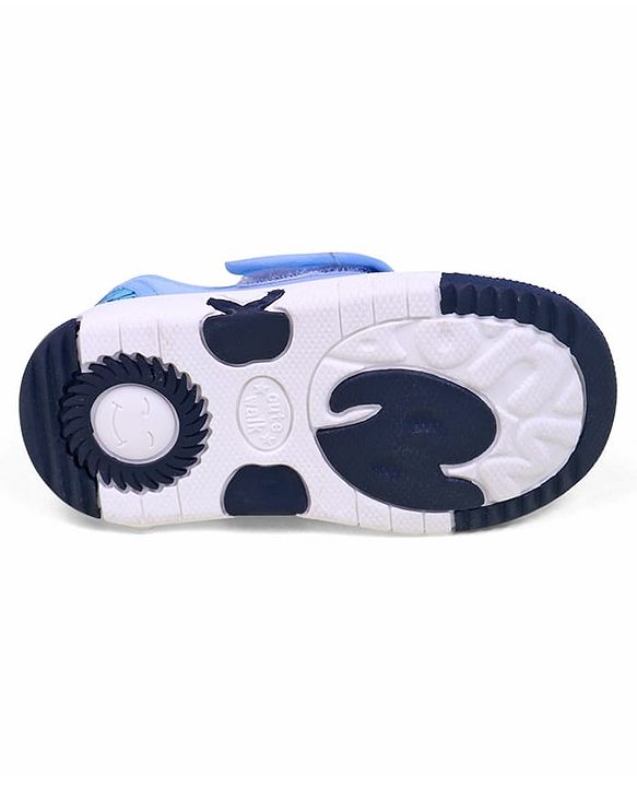 Cute Walk by Babyhug Velcro Closure Vehicles Printed Casual Shoes With Applique - Blue