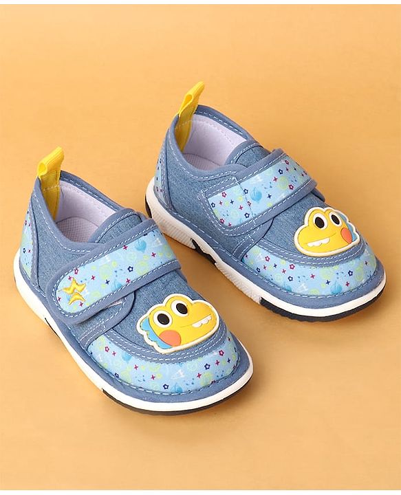 Cute Walk by Babyhug Casual Shoes Velcro Closure & Dino Patch - Blue