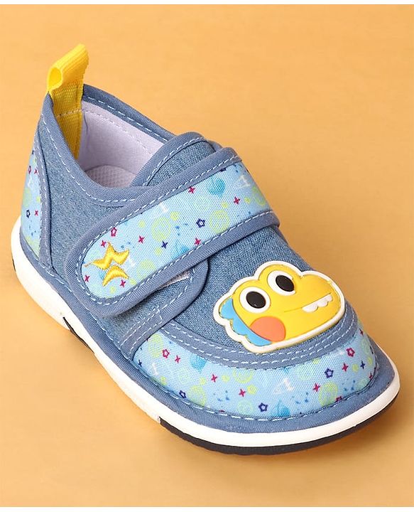 Cute Walk by Babyhug Casual Shoes Velcro Closure & Dino Patch - Blue