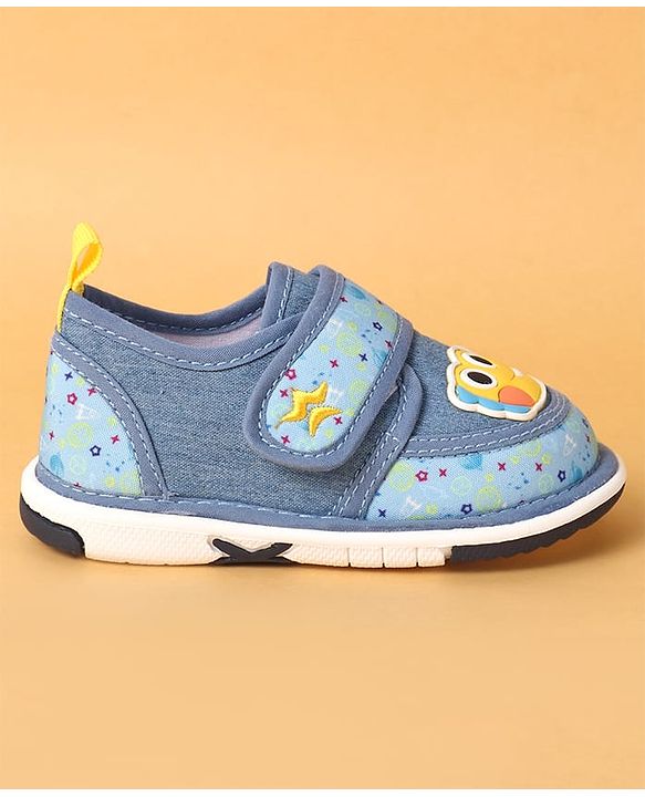 Cute Walk by Babyhug Casual Shoes Velcro Closure & Dino Patch - Blue