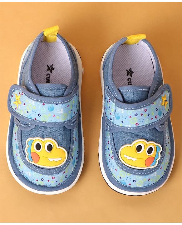 Cute Walk by Babyhug Casual Shoes Velcro Closure & Dino Patch - Blue