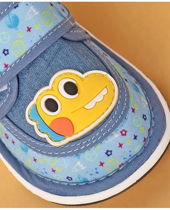 Cute Walk by Babyhug Casual Shoes Velcro Closure & Dino Patch - Blue