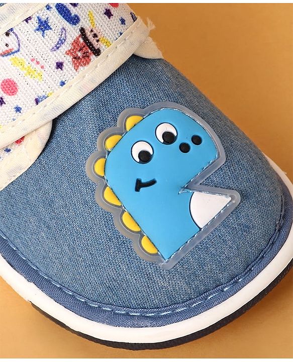 Cute Walk by Babyhug Casual Shoes Velcro Closure & Dino Patch - Blue