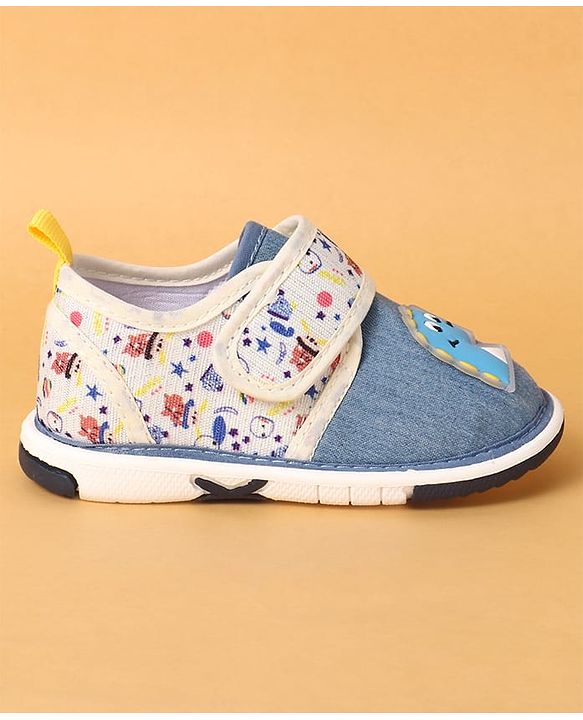 Cute Walk by Babyhug Casual Shoes Velcro Closure & Dino Patch - Blue