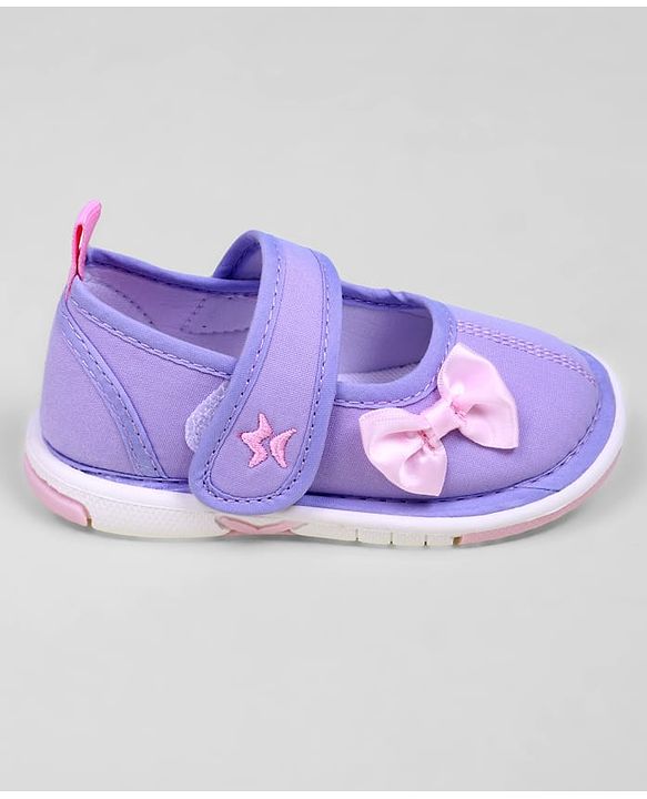 Cute Walk by Babyhug Casual Shoes With Velcro Closure & Bow Applique - Purple