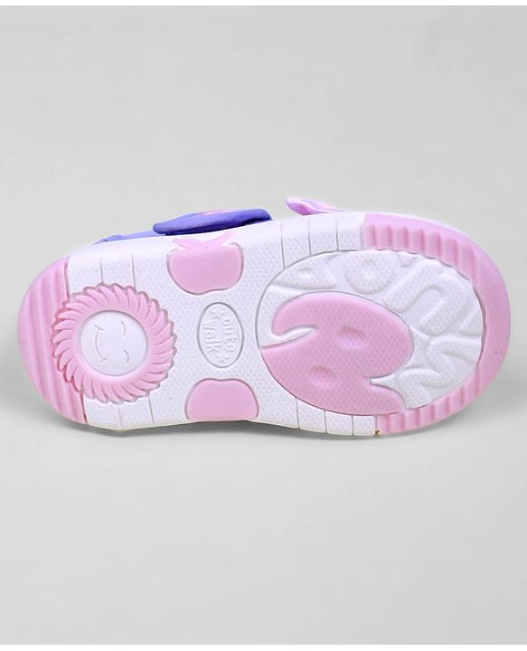 Cute Walk by Babyhug Casual Shoes With Velcro Closure & Bow Applique - Purple