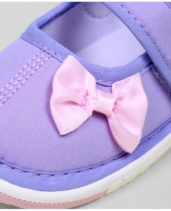 Cute Walk by Babyhug Casual Shoes With Velcro Closure & Bow Applique - Purple