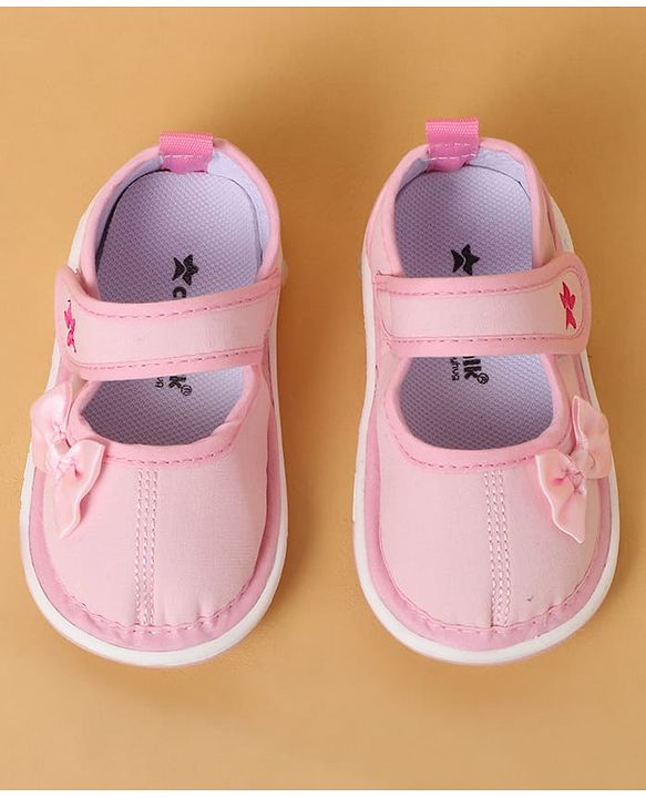 Cute Walk by Babyhug Casual Shoes With Velcro Closure & Bow Applique - Purple
