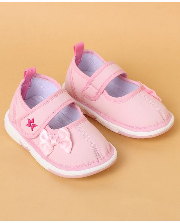 Cute Walk by Babyhug Casual Shoes With Velcro Closure & Bow Applique - Purple