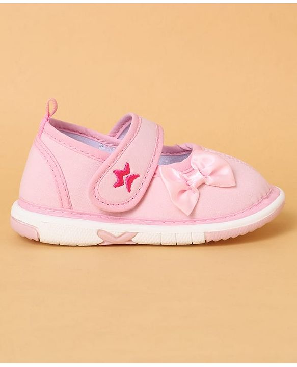 Cute Walk by Babyhug Casual Shoes With Velcro Closure & Bow Applique - Purple