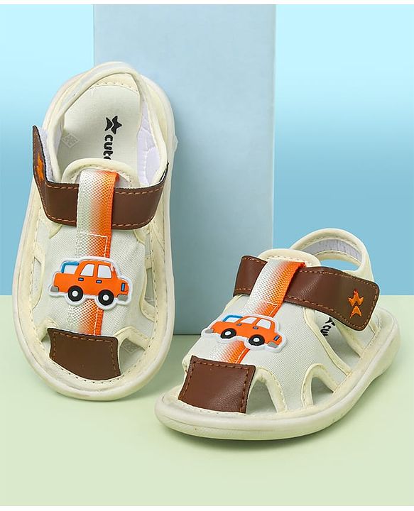 Cute Walk by Babyhug Sneakers With Lace Closure Solid - Beige main image 1