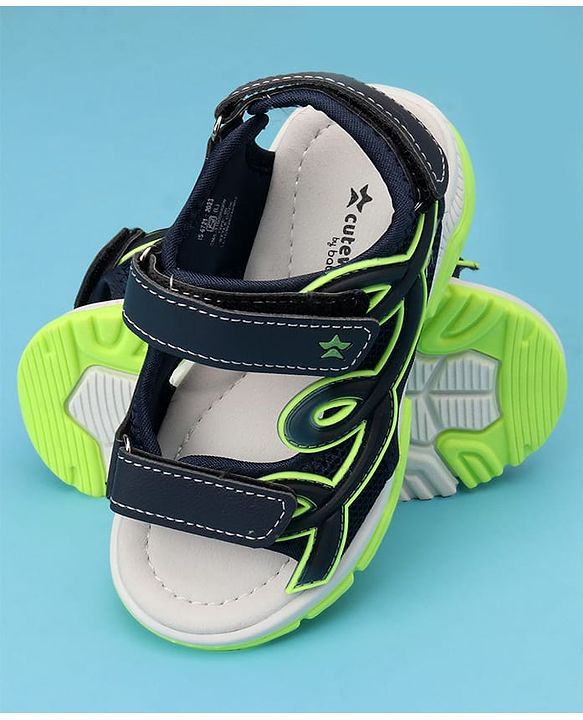 Cute Walk by Babyhug Velcro Closure Sandals - Navy Blue