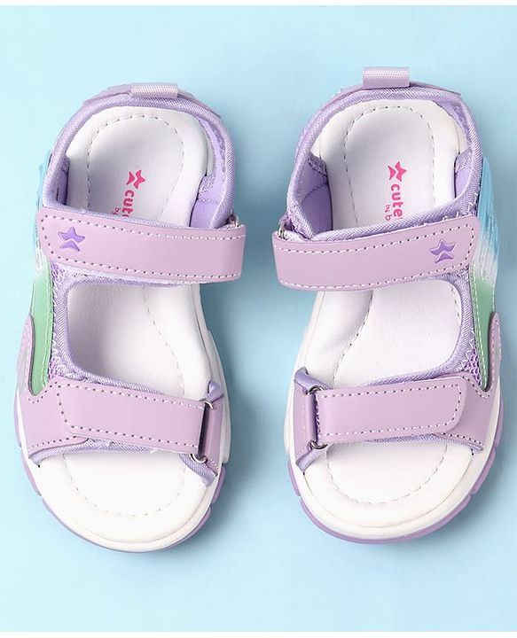 Cute Walk by Babyhug Velcro Closure Sandals - Purple