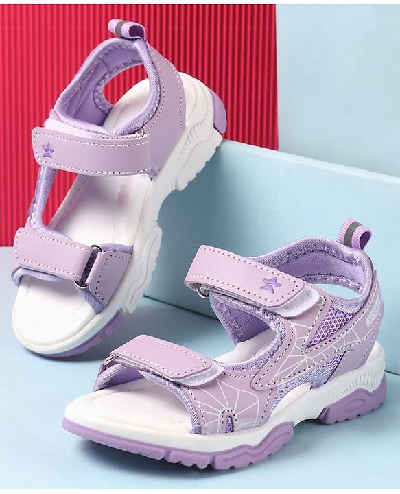 Cute Walk by Babyhug Velcro Closure Sandals with Abstract Print - Purple