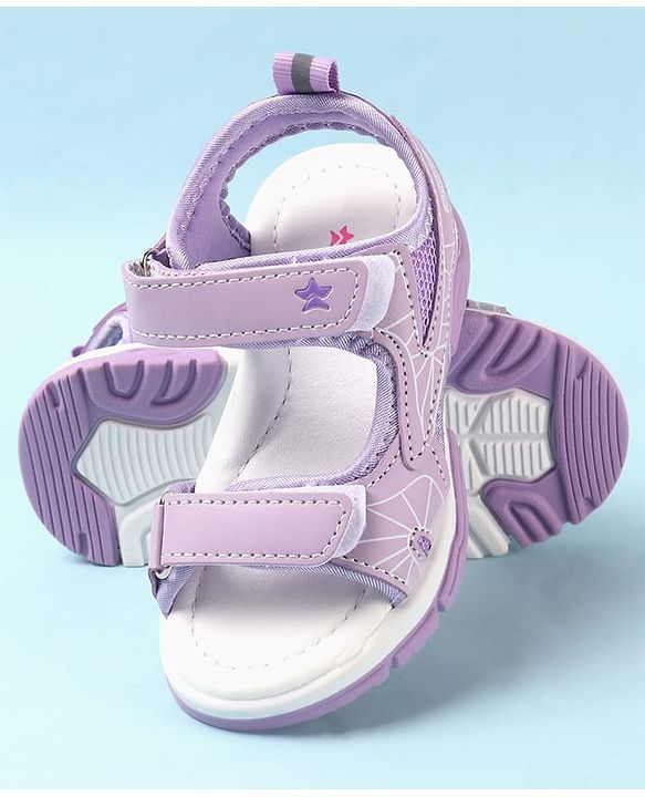 Cute Walk by Babyhug Velcro Closure Sandals with Abstract Print - Purple
