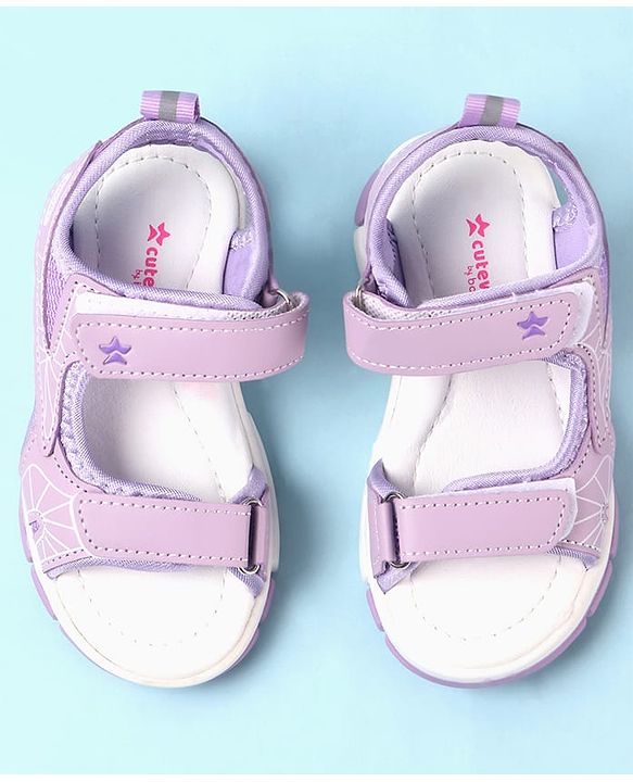 Cute Walk by Babyhug Velcro Closure Sandals with Abstract Print - Purple