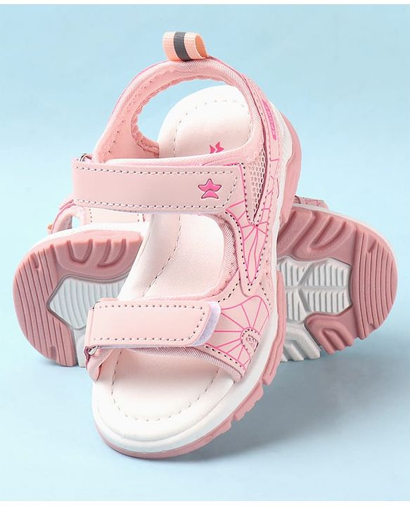 Cute Walk by Babyhug Velcro Closure Sandals with Abstract Print - Purple