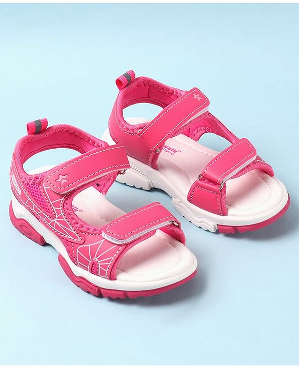 Cute Walk by Babyhug Velcro Closure Sandals with Abstract Print - Purple