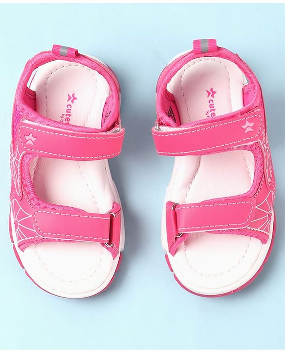 Cute Walk by Babyhug Velcro Closure Sandals with Abstract Print - Purple