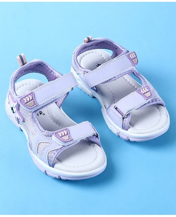 Cute Walk by Babyhug Velcro Closure Sandals with Star Applique - Purple