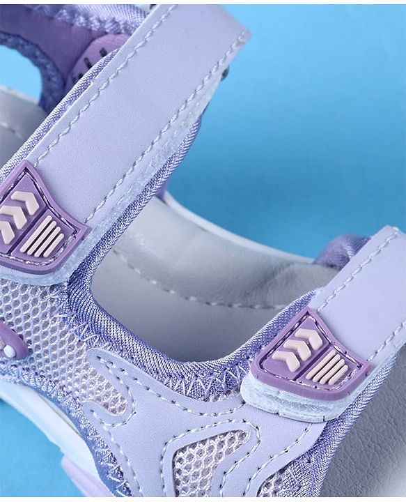 Cute Walk by Babyhug Velcro Closure Sandals with Star Applique - Purple