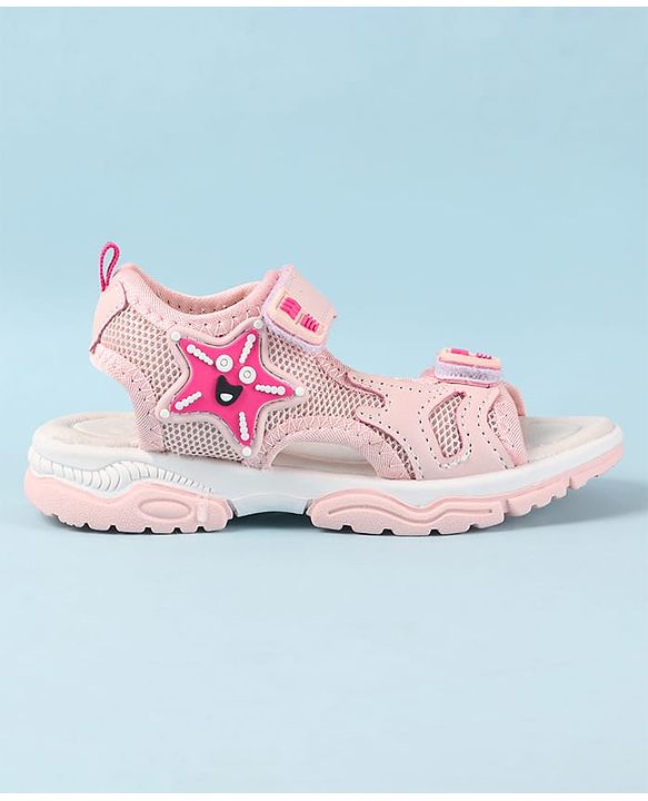 Cute Walk by Babyhug Velcro Closure Sandals with Star Applique - Purple