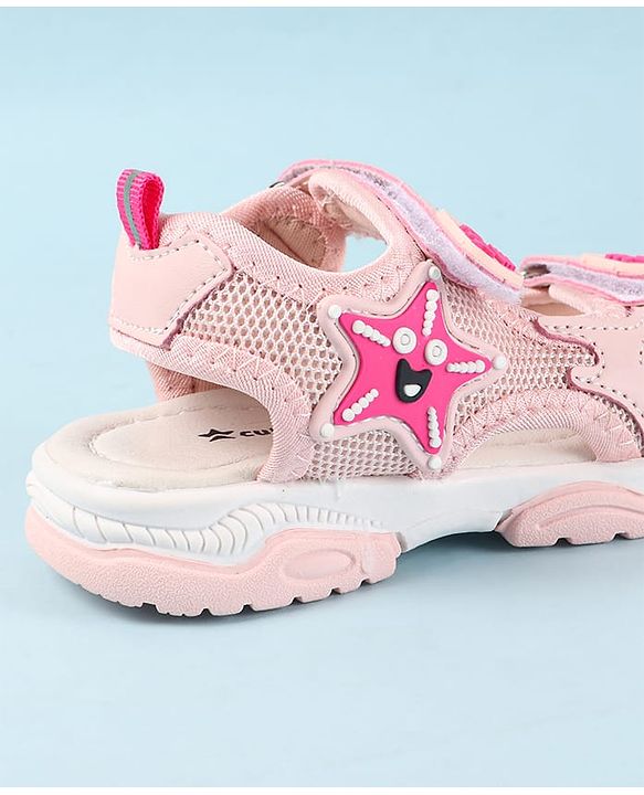 Cute Walk by Babyhug Velcro Closure Sandals with Star Applique - Purple
