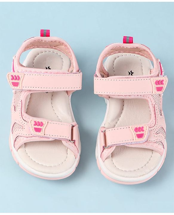 Cute Walk by Babyhug Velcro Closure Sandals with Star Applique - Purple