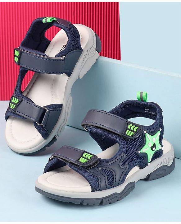 Cute Walk by Babyhug Velcro Closure Sandals with Star Applique - Purple