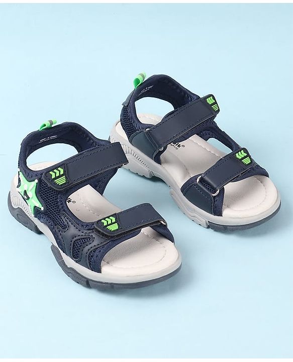 Cute Walk by Babyhug Velcro Closure Sandals with Star Applique - Purple