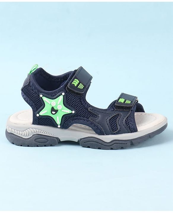 Cute Walk by Babyhug Velcro Closure Sandals with Star Applique - Purple