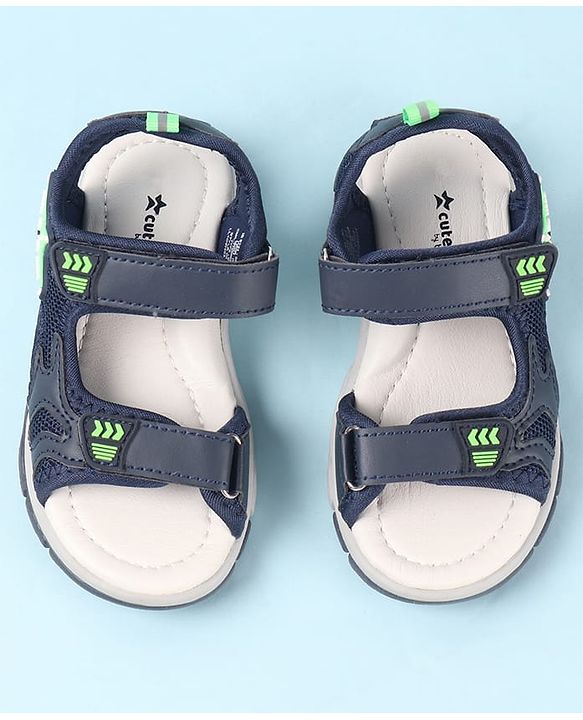 Cute Walk by Babyhug Velcro Closure Sandals with Star Applique - Purple