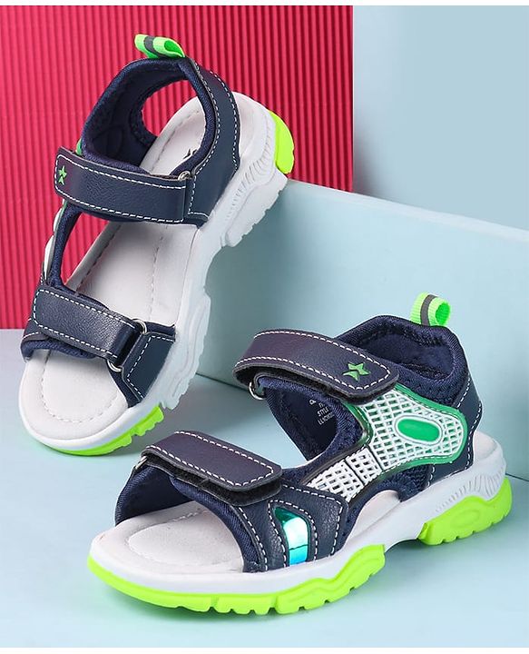 Cute Walk by Babyhug Velcro Closure Sandal With Colour Block - Navy Blue
