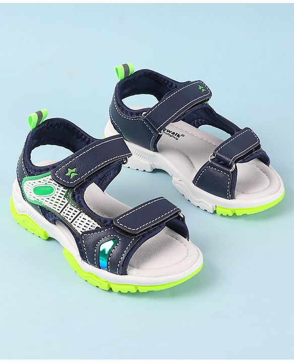 Cute Walk by Babyhug Velcro Closure Sandal With Colour Block - Navy Blue