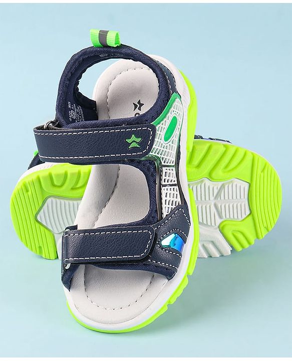 Cute Walk by Babyhug Velcro Closure Sandal With Colour Block - Navy Blue