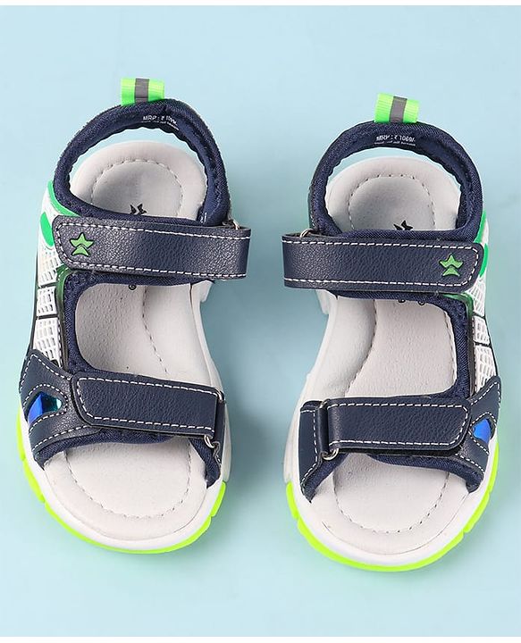 Cute Walk by Babyhug Velcro Closure Sandal With Colour Block - Navy Blue