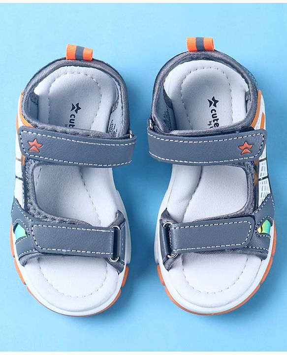 Cute Walk by Babyhug Velcro Closure Sandal With Colour Block - Navy Blue