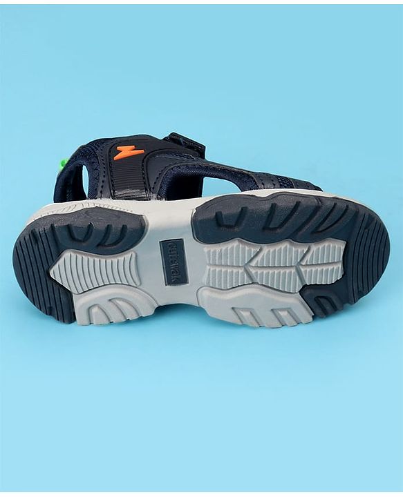 Cute Walk by Babyhug Solid Color Velcro Closure Sandals - Navy Blue