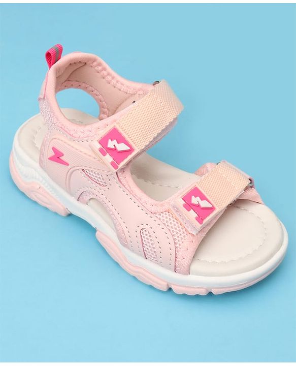Cute Walk by Babyhug Solid Color Velcro Closure Sandals - Navy Blue
