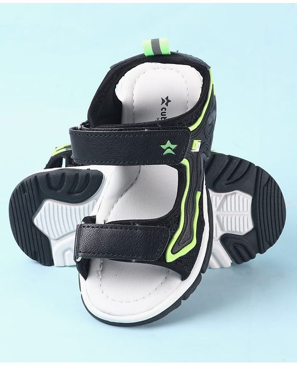 Cute Walk by Babyhug Velcro Closure Sandals - Black