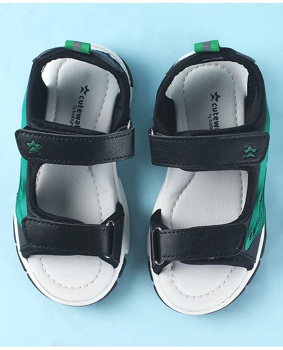 Cute Walk by Babyhug Velcro Closure Sandals - Black