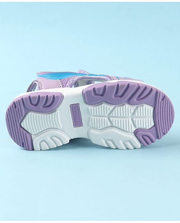 Cute Walk by Babyhug Velcro Closure Sandals with Feather Applique - Purple