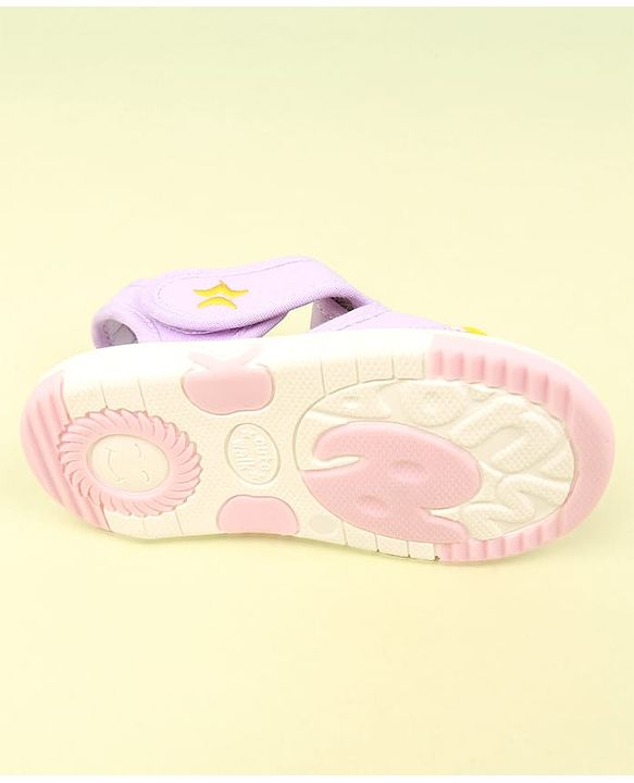 Cute Walk by Babyhug Velcro Closure Sandal with Floral Applique - Purple